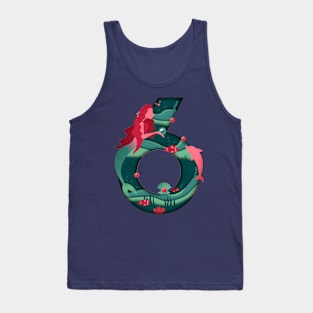 Mermaid and Pink Dolphin Tank Top